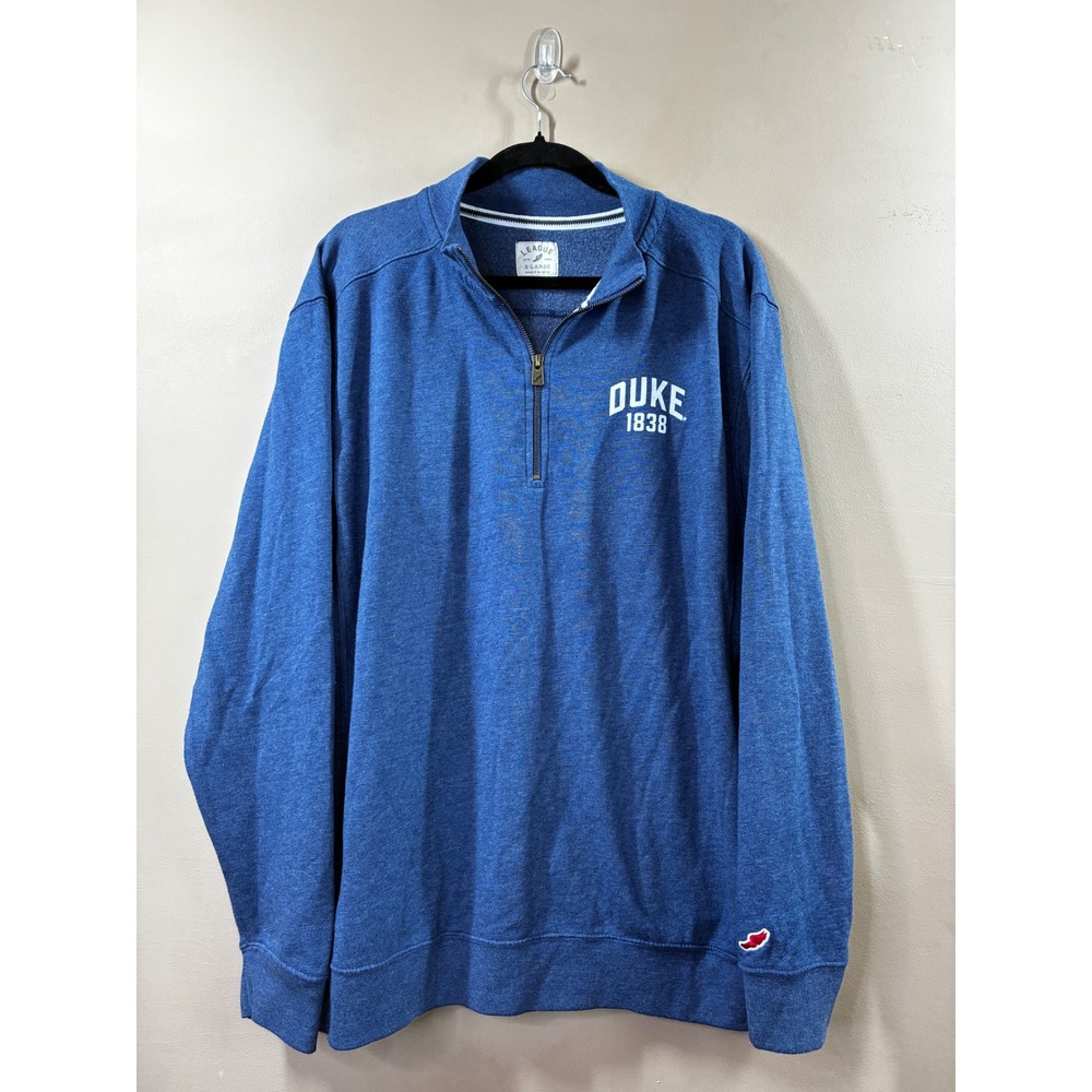 League Duke University 1838 Quarter Zip Sweatshirt Blue Mens XL Collegiate